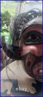 Vintage Native American Nwc Carved Mask Copper Quality Unique Rare