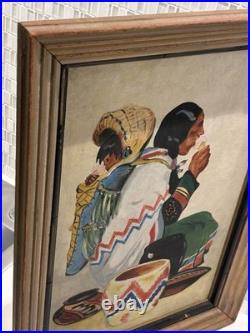 Vintage Native American Print Hemmets Journal 1938 Sweden, Rare Art Decor Gifts