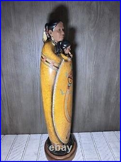 Vintage Native American RARE Handmade Pottery Skookum Doll Like Woman With Baby