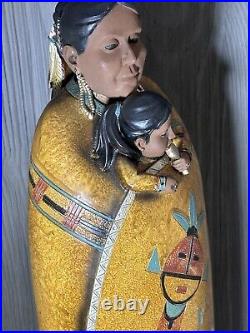 Vintage Native American RARE Handmade Pottery Skookum Doll Like Woman With Baby