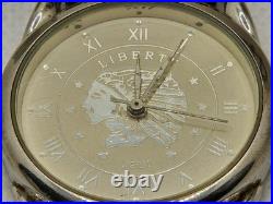 Vintage Native American Rare Buffalo Nickel Watch Sterling Silver with Turquoise
