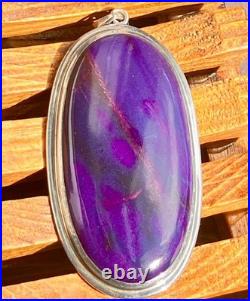 Vintage Native American Richterite Sugilite Oval Pendant Large Rare Purple Blue