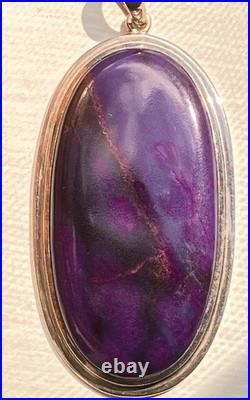 Vintage Native American Richterite Sugilite Oval Pendant Large Rare Purple Blue