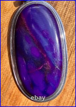 Vintage Native American Richterite Sugilite Oval Pendant Large Rare Purple Blue Vintage Native American Richterite Sugilite Oval Pendant Large Rare Purple Blue