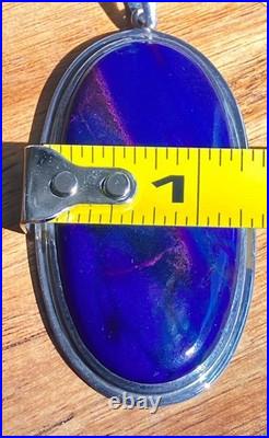 Vintage Native American Richterite Sugilite Oval Pendant Large Rare Purple Blue