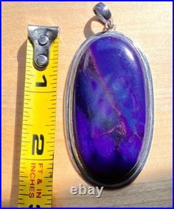 Vintage Native American Richterite Sugilite Oval Pendant Large Rare Purple Blue