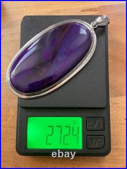 Vintage Native American Richterite Sugilite Oval Pendant Large Rare Purple Blue