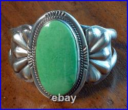 Vintage Native American Sea Green Lucin Variscite & Silver Bracelet Rare $795