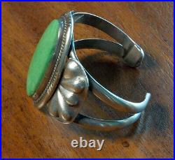 Vintage Native American Sea Green Lucin Variscite & Silver Bracelet Rare $795