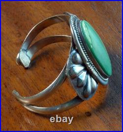 Vintage Native American Sea Green Lucin Variscite & Silver Bracelet Rare $795