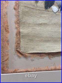 Vintage Native American Warrior Shield Mixed Media, Rare Fine Art Decor Gifts