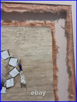 Vintage Native American Warrior Shield Mixed Media, Rare Fine Art Decor Gifts