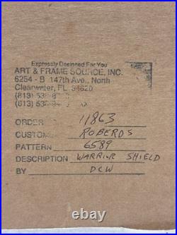 Vintage Native American Warrior Shield Mixed Media, Rare Fine Art Decor Gifts