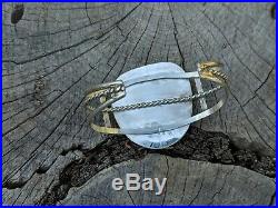 Vintage Navajo Cuff Bracelet Tom Begay Rare Large WHITE BUFFALO Turquoise Silver
