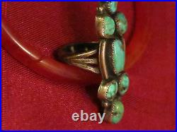 Vintage Navajo Native American Long Silver Turquoise Ring-Original Owner-Rare
