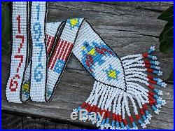 Vintage Navajo Necklace RARE 1970's Patriotic Heishi Beads Native American Art