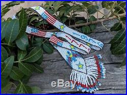 Vintage Navajo Necklace RARE 1970's Patriotic Heishi Beads Native American Art