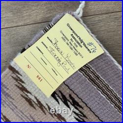 Vintage Navajo Rug / Wall Hanging by Shawn Yazzei RARE Purple Color 15.5x22