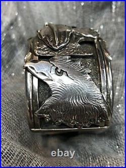 Vintage Navajo Sterling Cuff Dan Nieto Bracelet RARE! Wide 109g Wolf #MC222