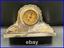 Vintage Navajo old pawn rare silver and turquoise decorated clock- Percy Spencer