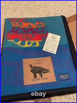 Vintage Pendleton Wool Blanket Eagle By Marvin Oliver Rare Native American Used