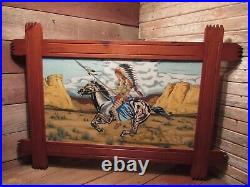 Vintage RARE 1978 Native American Indian on Horse Painting BEAUTIFUL PAINTING