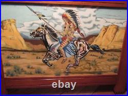 Vintage RARE 1978 Native American Indian on Horse Painting BEAUTIFUL PAINTING