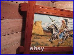 Vintage RARE 1978 Native American Indian on Horse Painting BEAUTIFUL PAINTING