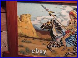 Vintage RARE 1978 Native American Indian on Horse Painting BEAUTIFUL PAINTING