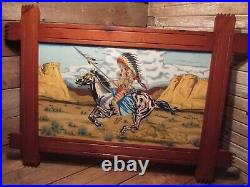 Vintage RARE 1978 Native American Indian on Horse Painting BEAUTIFUL PAINTING