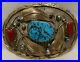 Vintage-RARE-G-Adeky-Sterling-Silver-Turquoise-and-Coral-Belt-Buckle-01-qmd