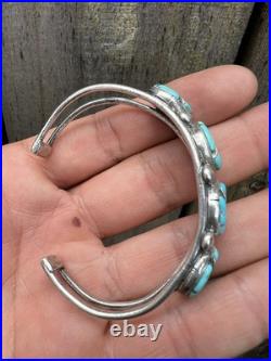 Vintage RARE Native American Annie Quam Gasper Turquoise Sterling Bracelet