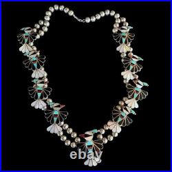 Vintage RARE Native American Indian Eagle Necklace Sterling Silver