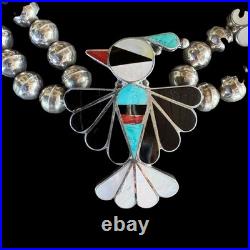 Vintage RARE Native American Indian Eagle Necklace Sterling Silver