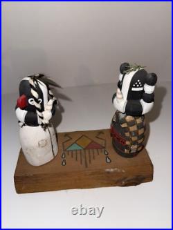 Vintage RARE Native American Kachina Doll Koshare Clown Hand Carved Symbols
