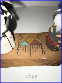 Vintage RARE Native American Kachina Doll Koshare Clown Hand Carved Symbols
