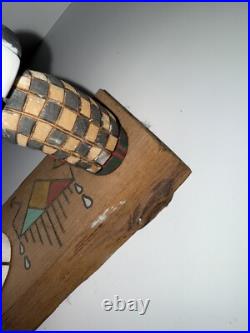 Vintage RARE Native American Kachina Doll Koshare Clown Hand Carved Symbols