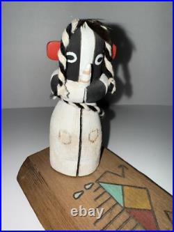 Vintage RARE Native American Kachina Doll Koshare Clown Hand Carved Symbols