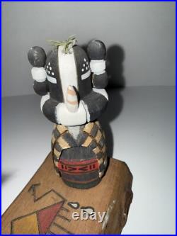 Vintage RARE Native American Kachina Doll Koshare Clown Hand Carved Symbols