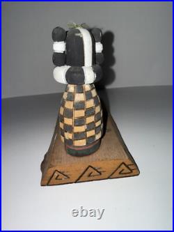 Vintage RARE Native American Kachina Doll Koshare Clown Hand Carved Symbols