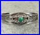 Vintage-RARE-Native-American-NAVAJO-Turquoise-Split-shank-Silver-Bracelet-6-9-in-01-vc