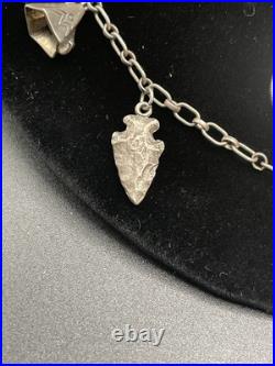 Vintage RARE Native American Navajo Sterling Charm Necklace South Western 37g Vintage RARE Native American Navajo Sterling Charm Necklace South Western 37g