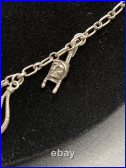 Vintage RARE Native American Navajo Sterling Charm Necklace South Western 37g
