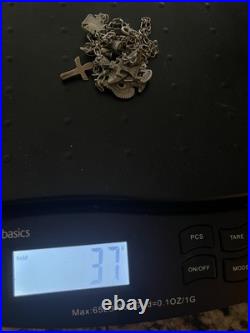 Vintage RARE Native American Navajo Sterling Charm Necklace South Western 37g