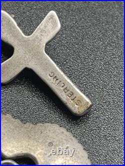 Vintage RARE Native American Navajo Sterling Charm Necklace South Western 37g