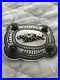 Vintage-Rare-Carson-B-Sterling-Silver-Navajo-Mustang-4-Stone-Belt-Buckle-01-twx