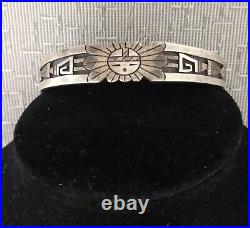 Vintage Rare Collectible Ronald Wadsworth Hopi Sterling Silver Overlay Cuff 22g