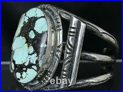 Vintage Rare Huge Navajo Hubei Turquoise Sterling Silver Cuff Bracelet 82g
