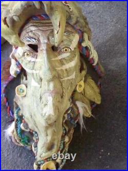 Vintage Rare Latex Native American LARGE animal skull headdress Halloween mask