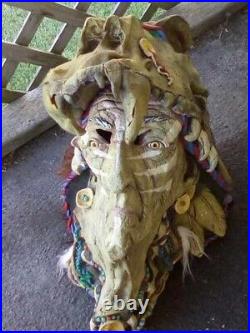 Vintage Rare Latex Native American LARGE animal skull headdress Halloween mask